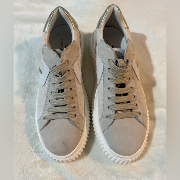 Voile Blanche Lipari Sneakers in Cream Beige Size 38 US Size 8 - Picture 2 of 12